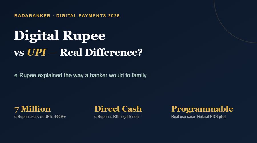 Digital Rupee (e₹) in 2026 — Is It Actually Different From UPI?