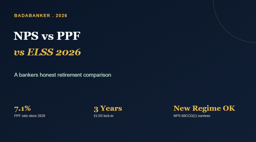 NPS vs PPF vs ELSS 2026 — A Banker’s Honest Comparison for Retirement