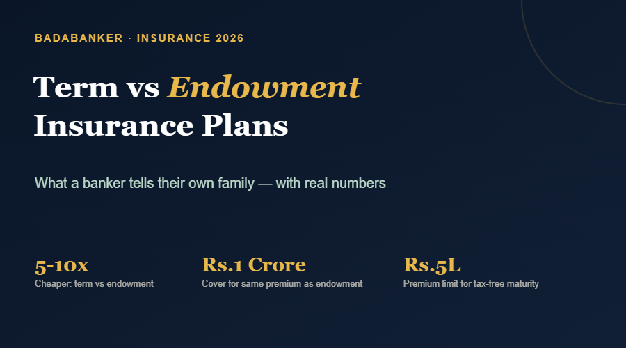 Term Insurance vs Endowment Plans — What a Banker Tells Their Own Family