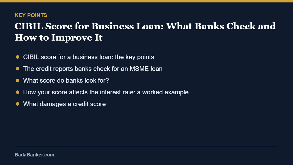 CIBIL score for business loan – key points