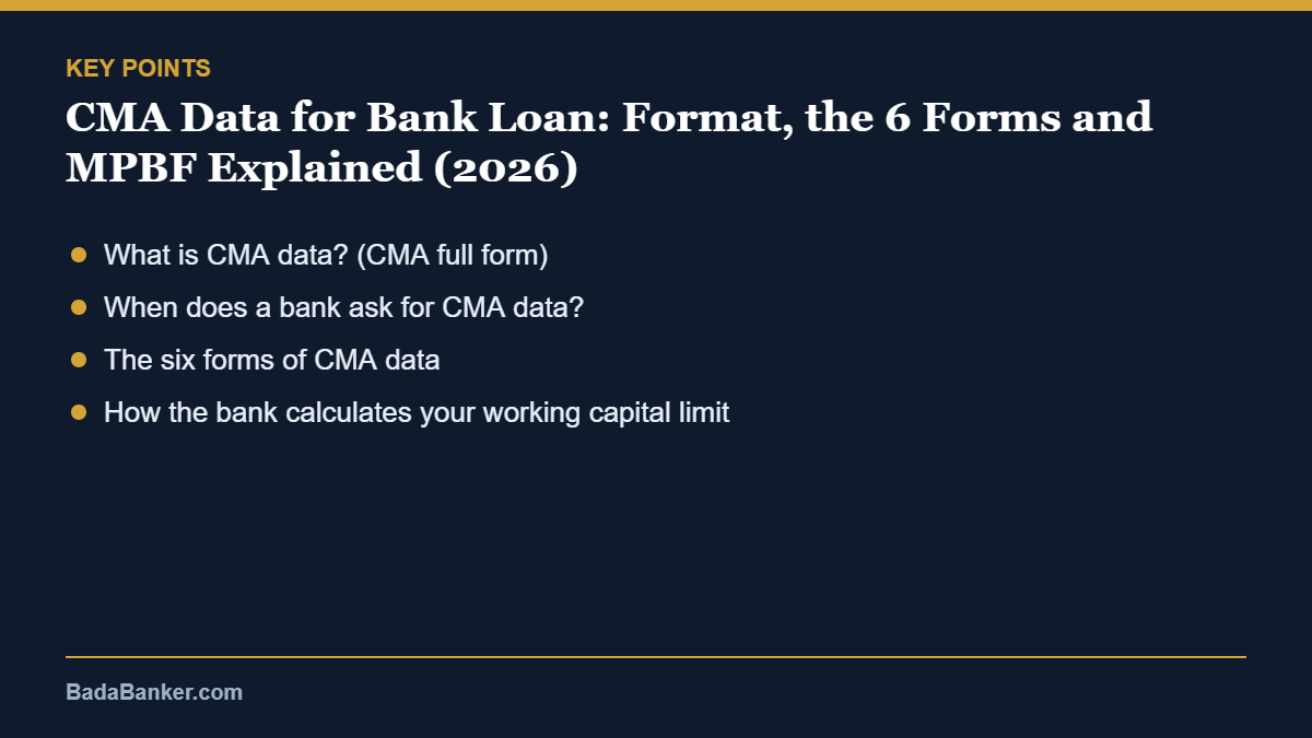 cma data – key points