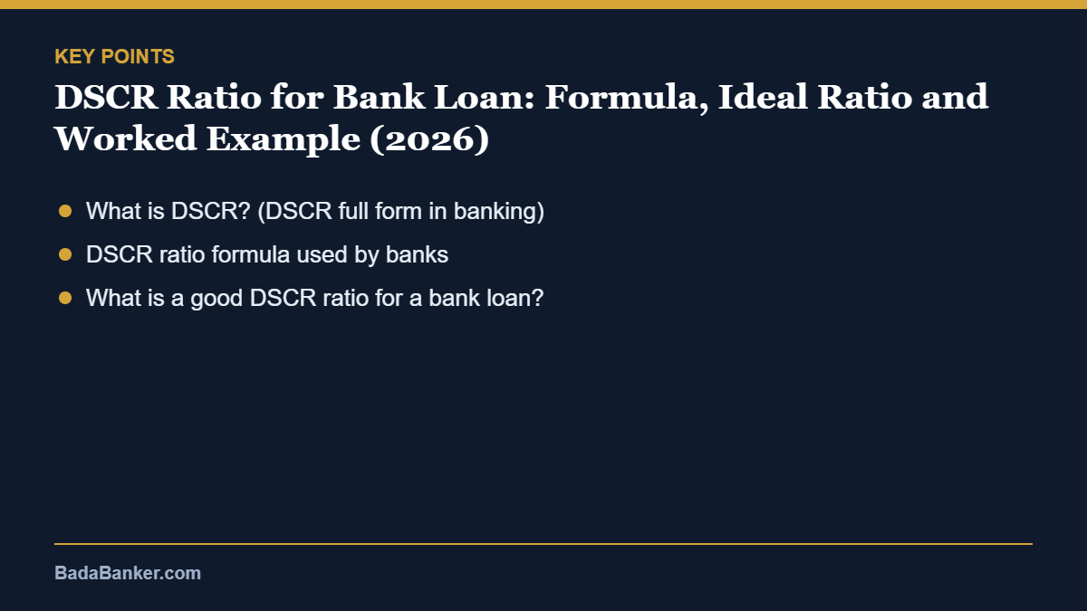 dscr ratio – key points