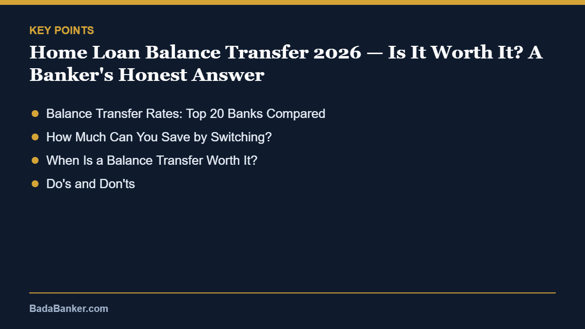 home loan balance transfer – key points