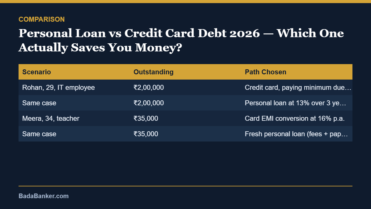 personal loan vs credit card debt – comparison