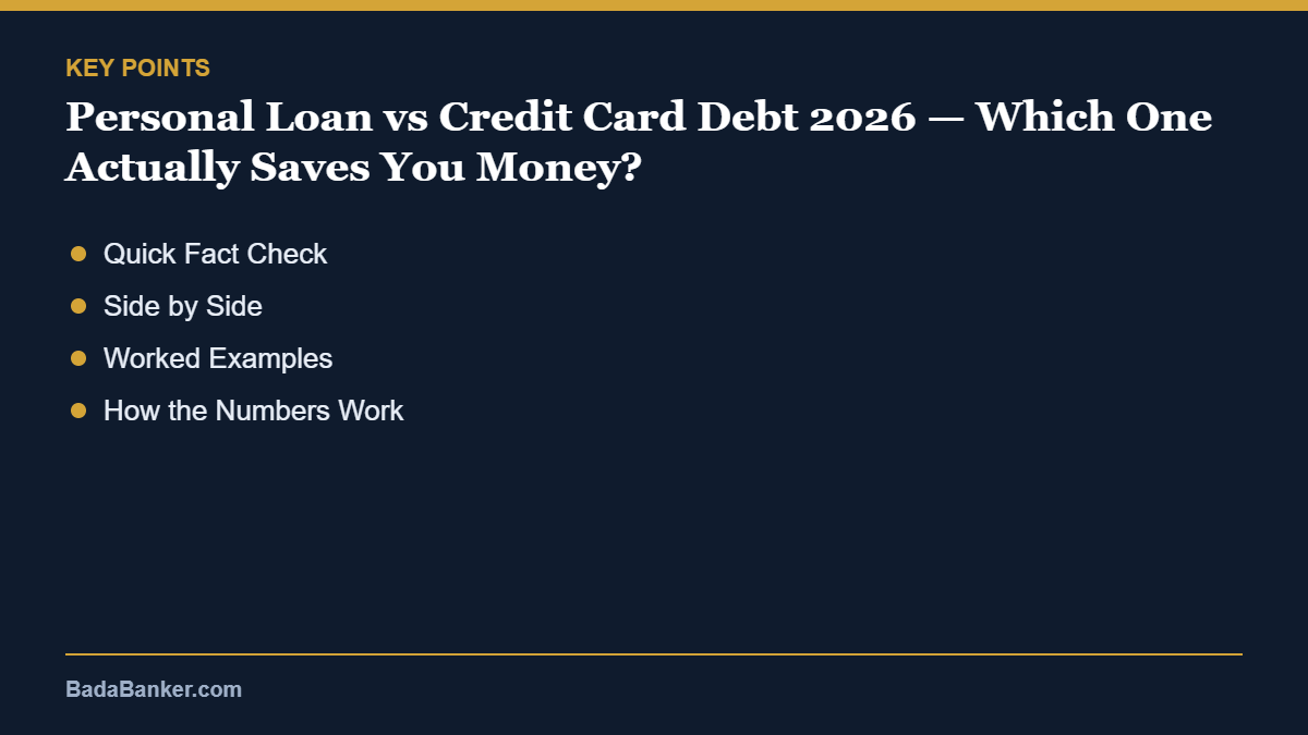 personal loan vs credit card debt – key points