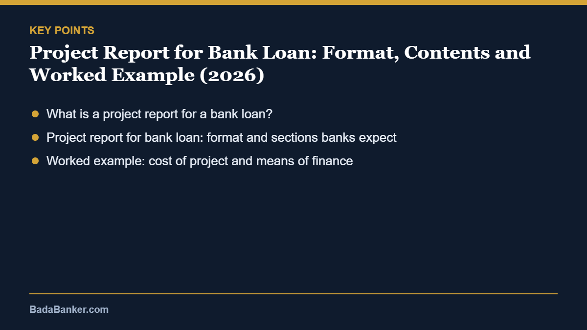 project report for bank loan – key points