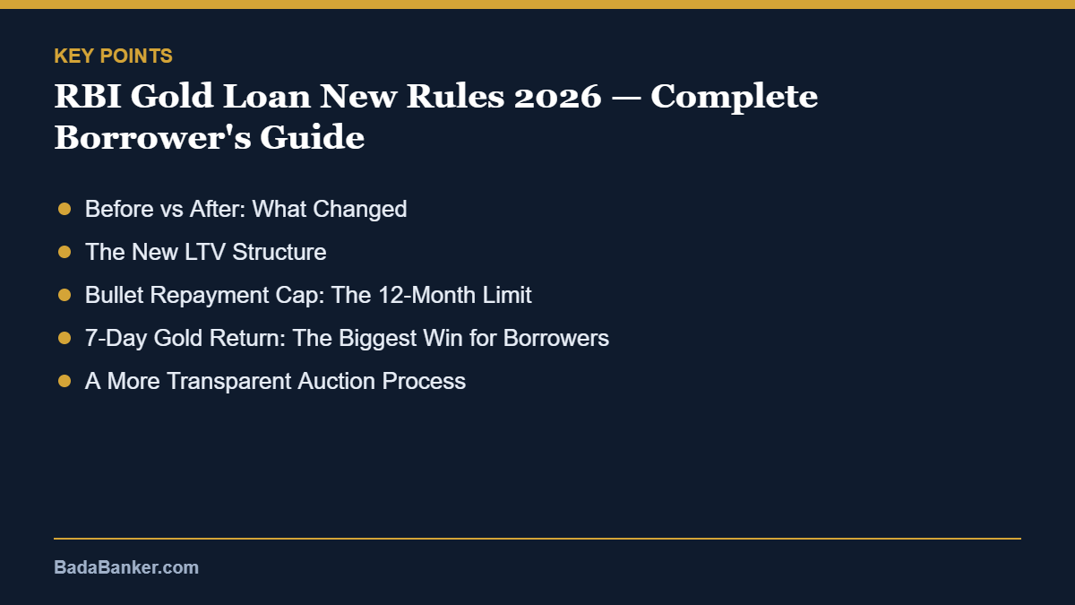 rbi gold loan new rules – key points