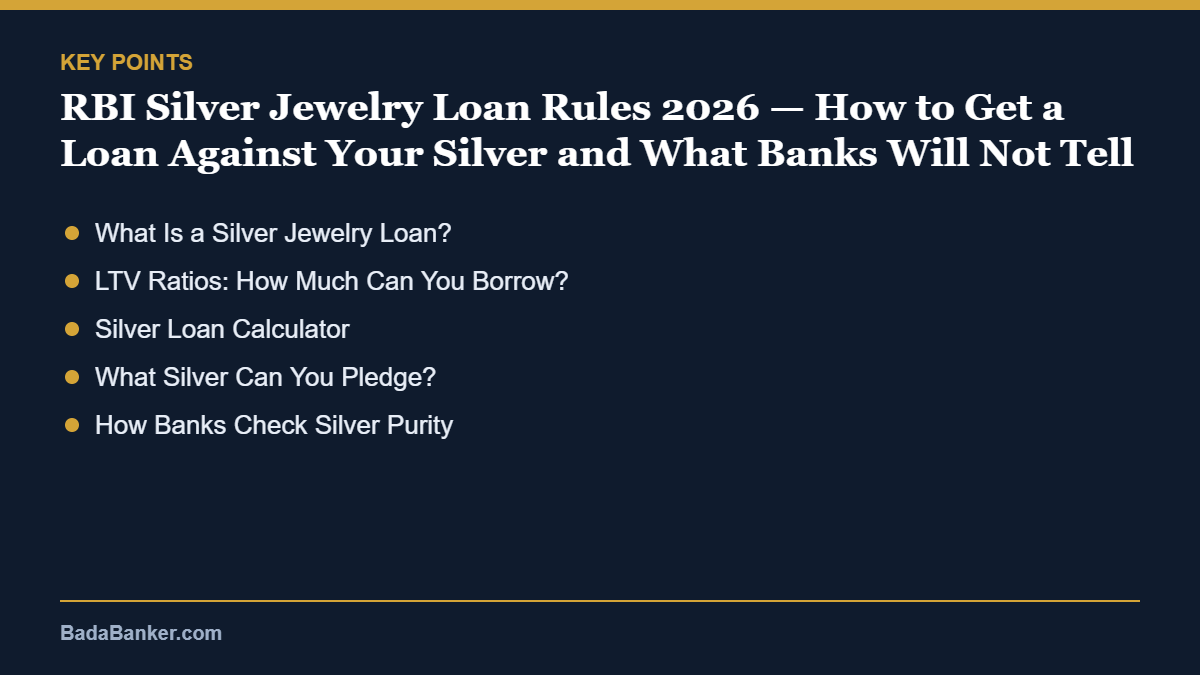silver jewelry loans – key points