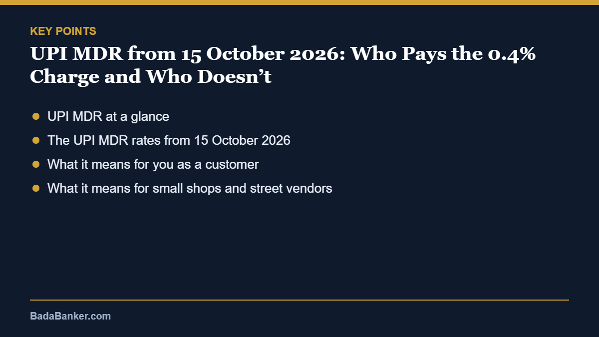 UPI MDR – key points
