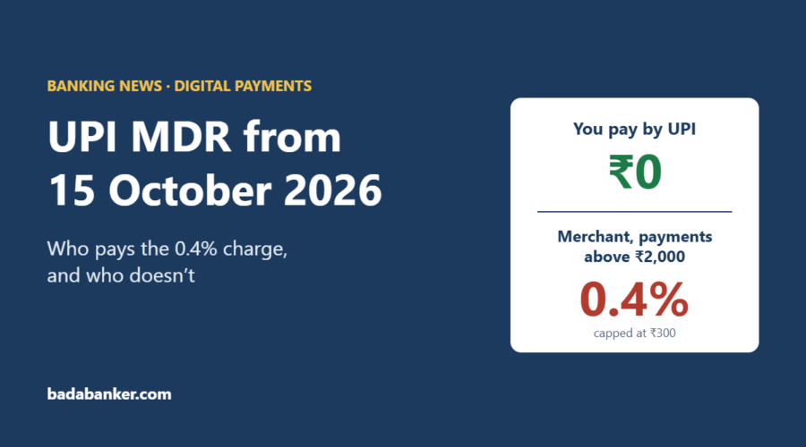 UPI MDR from 15 October 2026: Who Pays the 0.4% Charge and Who Doesn’t